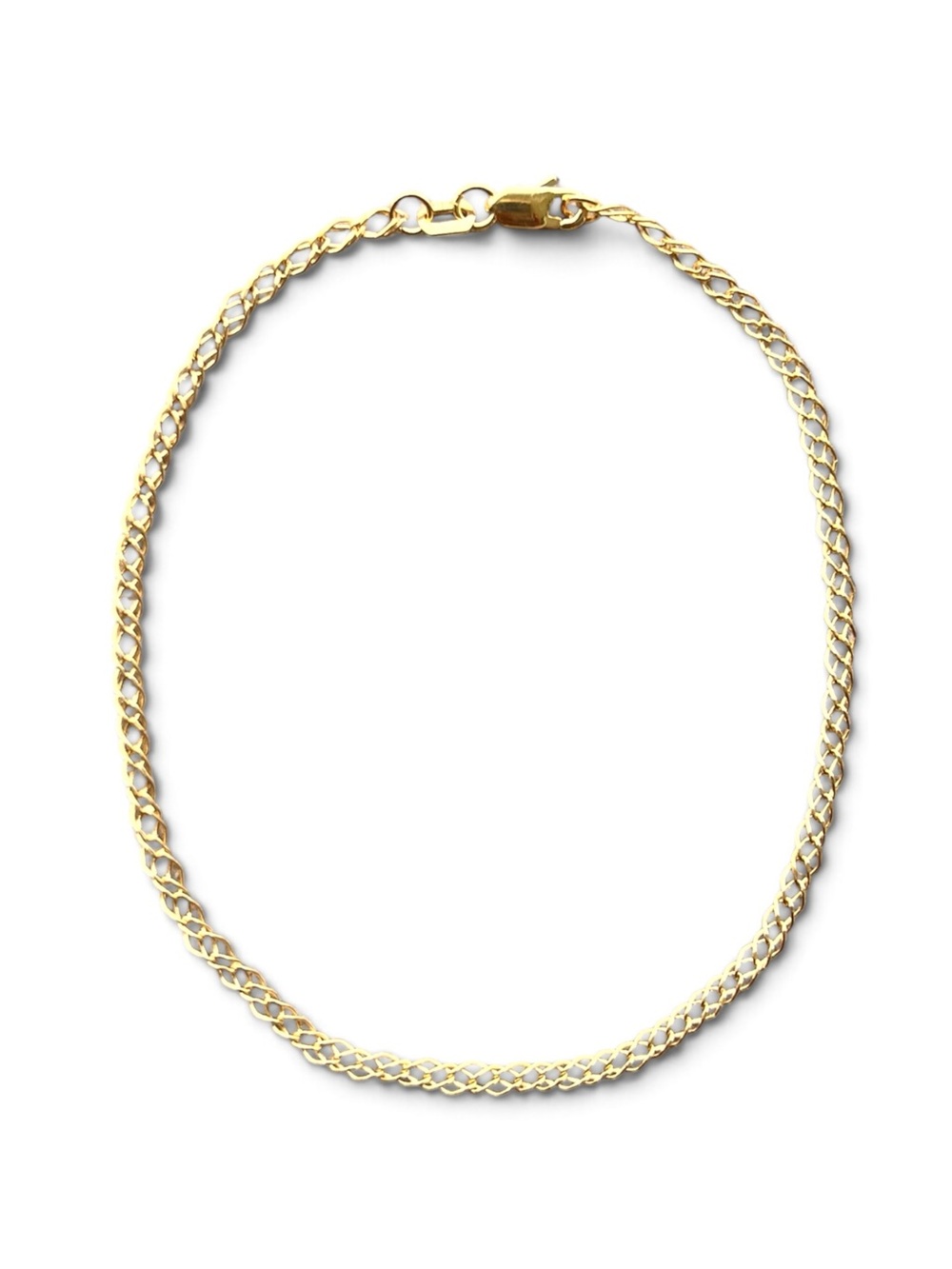 10K Solid Gold Double Link Chain 7” Bracelet
